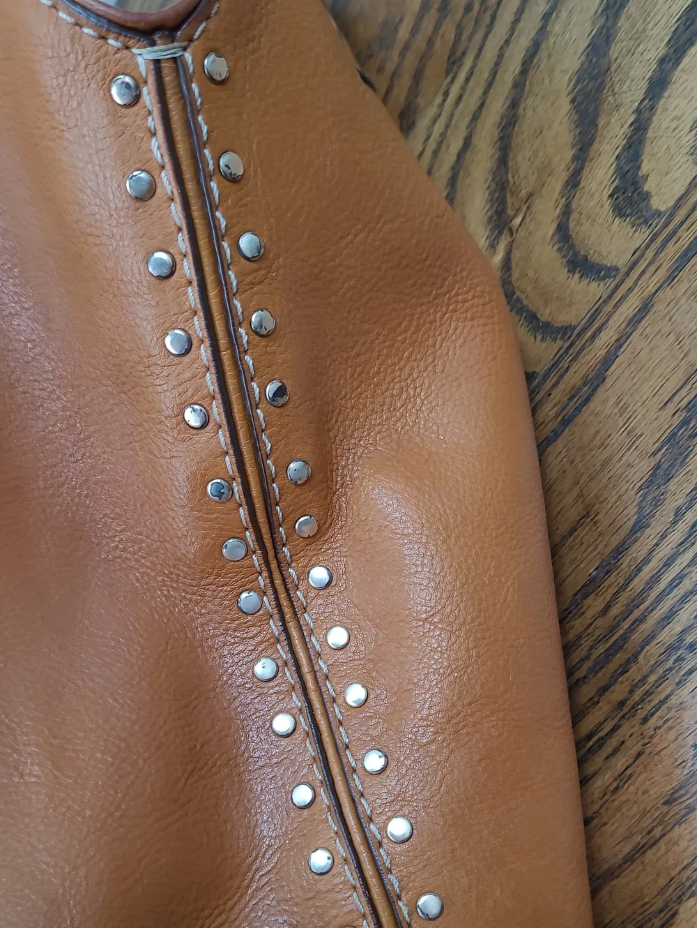 Michael Kors Astor Leather Bag with Studs Brown